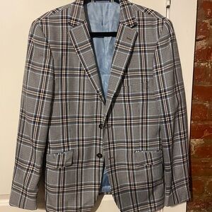 Men's Stylish Plaid 3 piece suit in Black, Gray, and Brown